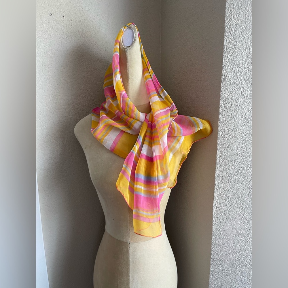 Colorful, vintage silk scarf - Picture 2 of 4